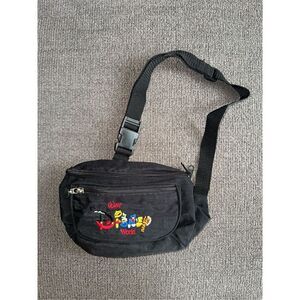 Vintage Walt Disney World Character Spell Out Fanny Pack Bag Black Unisex Adults